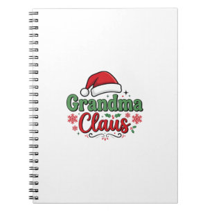 Grandma Claus Christmas Santa Hat Notebook