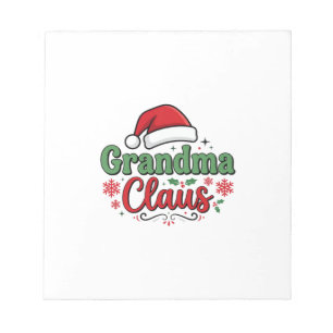 Grandma Claus Christmas Santa Hat Notepad