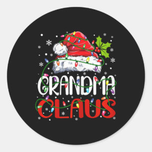 Grandma Claus Christmas Santa Matching Family Xmas Classic Round Sticker