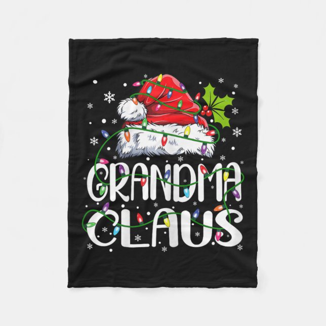 Grandma Claus Christmas Santa Matching Family Xmas Fleece Blanket (Front)