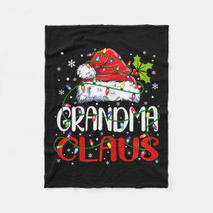 Grandma Claus Christmas Santa Matching Family Xmas Fleece Blanket