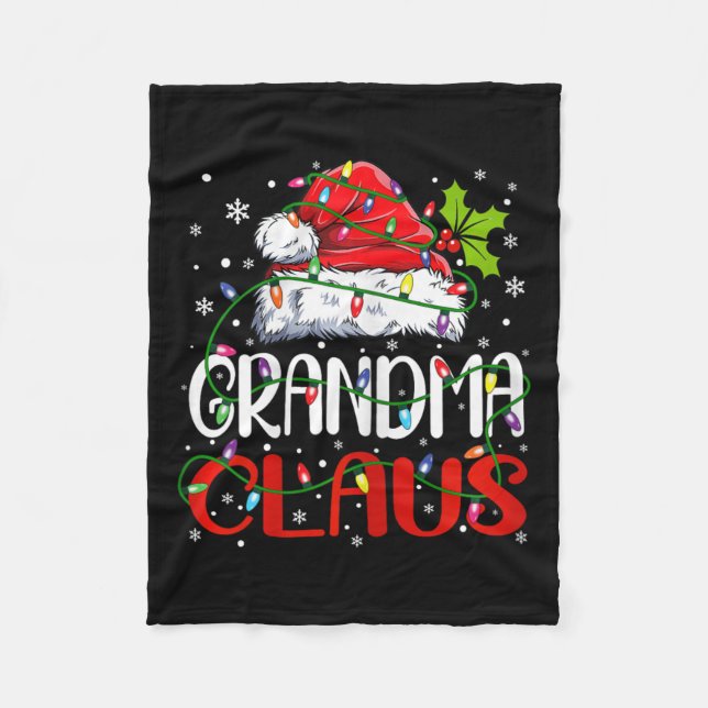 Grandma Claus Christmas Santa Matching Family Xmas Fleece Blanket (Front)
