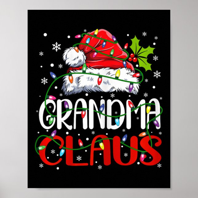 Grandma Claus Christmas Santa Matching Family Xmas Poster (Front)