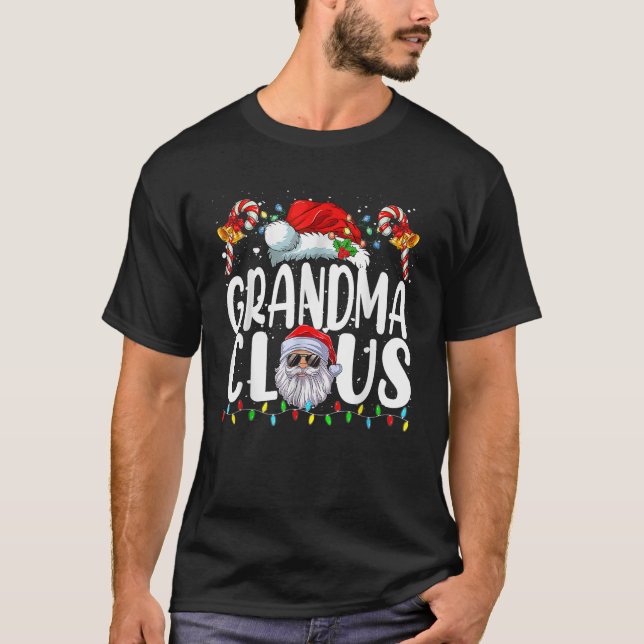 Grandma Claus Christmas Santa Matching Family Xmas T-Shirt (Front)