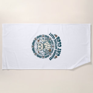 Grandma Cottage Craft Cat Pet Lover Shirt Art - Gr Beach Towel