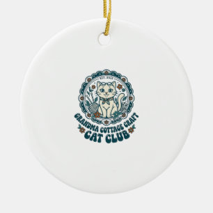 Grandma Cottage Craft Cat Pet Lover Shirt Art - Gr Ceramic Ornament