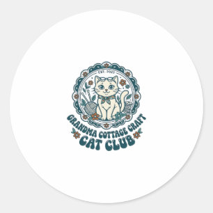 Grandma Cottage Craft Cat Pet Lover Shirt Art - Gr Classic Round Sticker