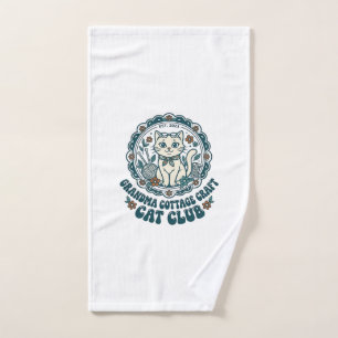 Grandma Cottage Craft Cat Pet Lover Shirt Art - Gr Hand Towel