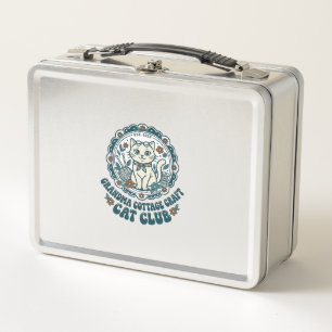 Grandma Cottage Craft Cat Pet Lover Shirt Art - Gr Metal Lunch Box
