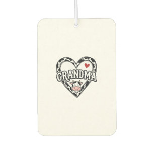 Grandma Cow Heart Vintage Farmhouse Shirt Design_1 Car Air Freshener