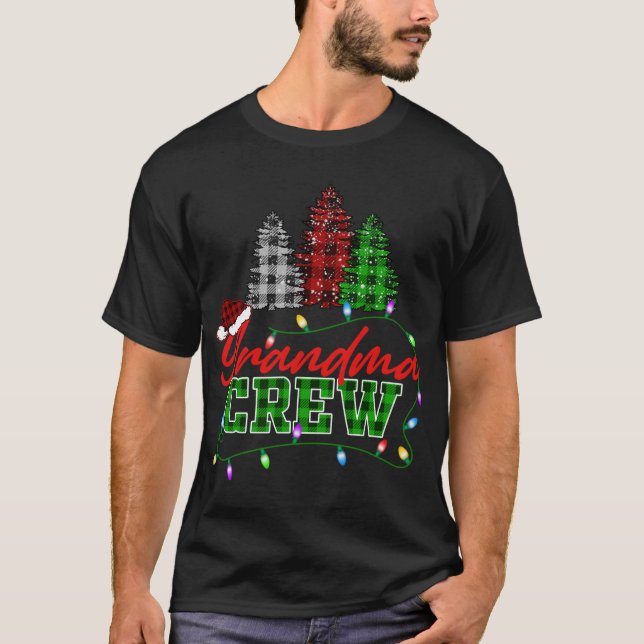Grandma Crew Tree Buffalo Plaid Matching Family Ch T-Shirt (Front)