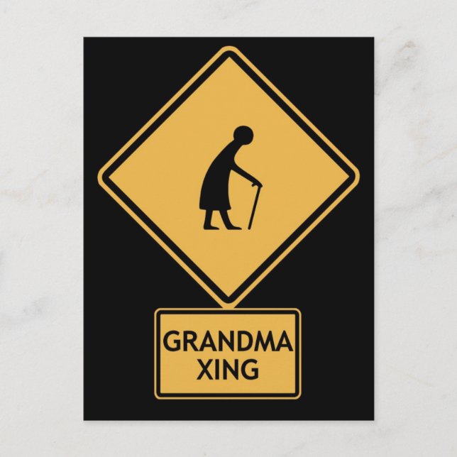 grandma crossing postcard (Front)