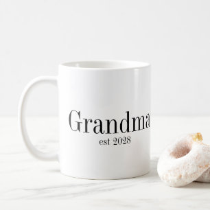 Grandma Custom Modern Black and White Coffee Mug