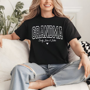 Grandma   Custom Varsity Grandmother   Baby Reveal T-Shirt