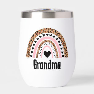Grandma cute rainbow ,monogram name Water Bottle