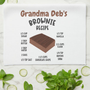 Grandma Deb's Brownie Recipe Tea Towel