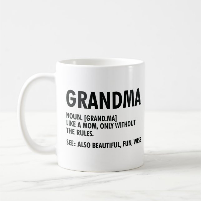Grandma Definition Funny Grandmother Appreciation Coffee Mug (Left)