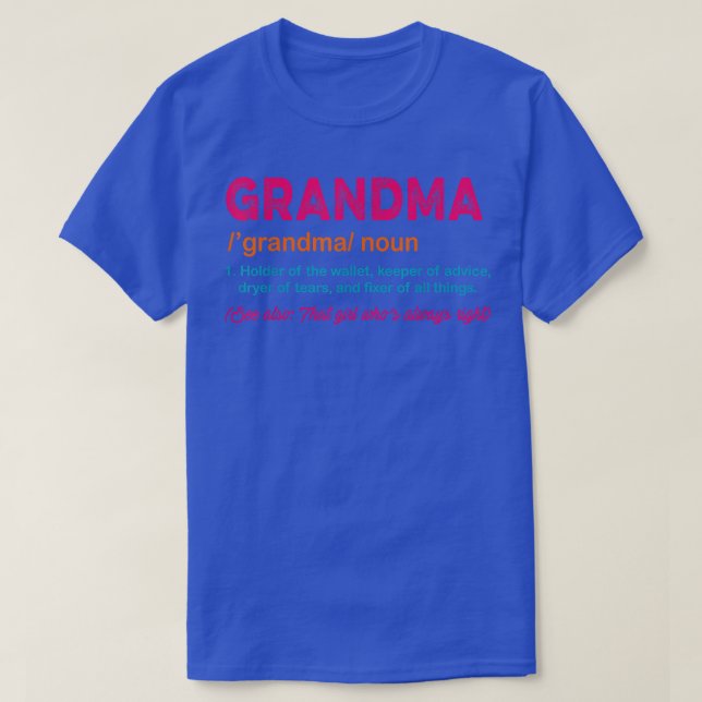Grandma Definition Holder Of The Wallet Keeper Of  T-Shirt (Design Front)