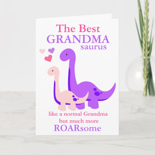 Grandma Dinosaur Mother's Day Holiday Card (Front)