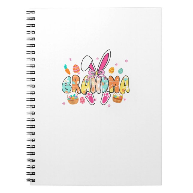 Grandma Easter Grandma Coquette Bunny Ears Eggs Ba Notebook (Front)