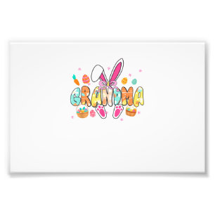 Grandma Easter Grandma Coquette Bunny Ears Eggs Ba Photo Print