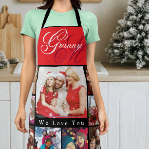 Grandma Elegant Photo Red Apron