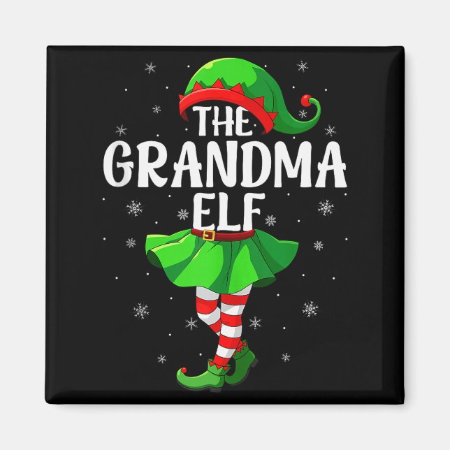 Grandma Elf Christmas Girls Women Elf Squad Xmas F Magnet (Front)