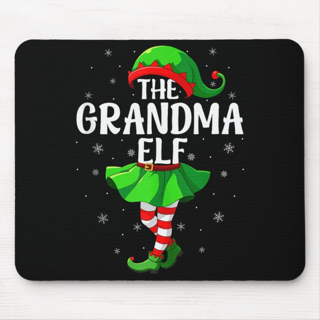Grandma Elf Christmas Girls Women Elf Squad Xmas F Mouse Pad (Front)