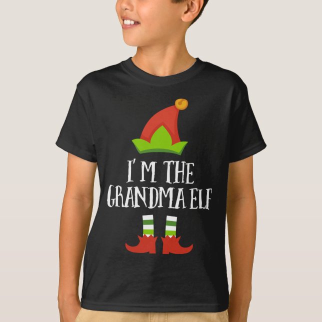 Grandma Elf Christmas Matching Family Im The Elf T-Shirt (Front)