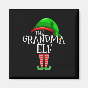 Grandma Elf Group Matching Family Christmas Magnet