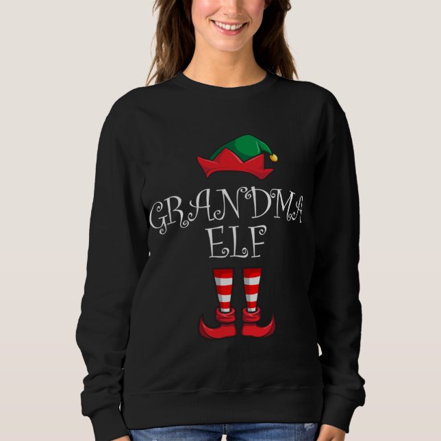 Grandma Elf Matching Family Christmas Pajama Grand Sweatshirt (Front)