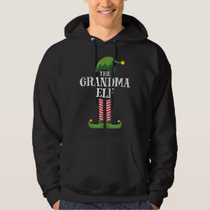 Grandma Elf Matching Family Christmas Party Hoodie