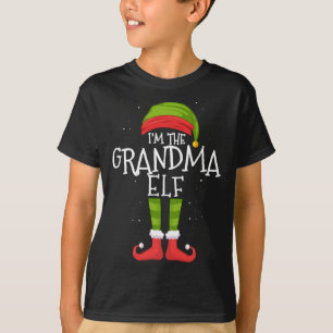 Grandma Elf Matching Family Christmas Party Pajama T-Shirt