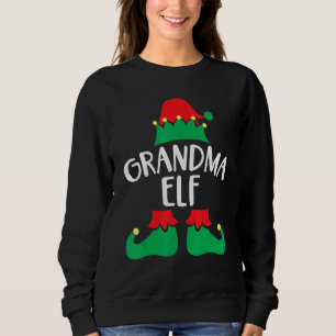 Grandma Elf Matching Family Group Christmas Party Sweatshirt