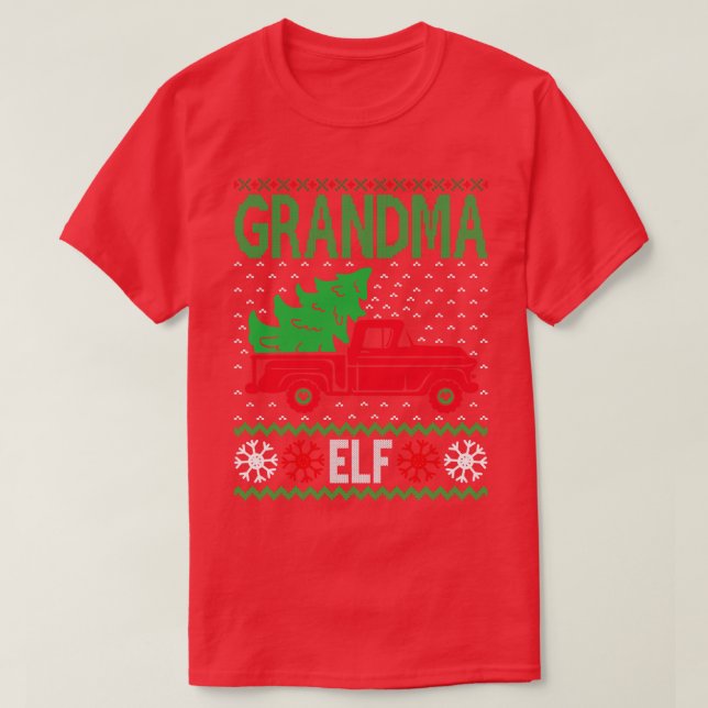 Grandma Elf ugly christmas sweater (Design Front)