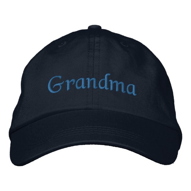 Grandma Embroidered Baseball Cap / Hat Blue (Front)