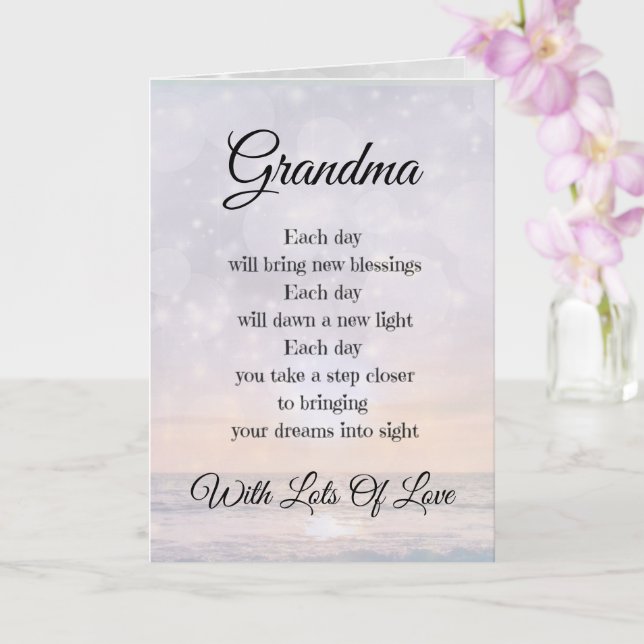 Grandma Encouragement Poem design Greeting Card (Orchid)
