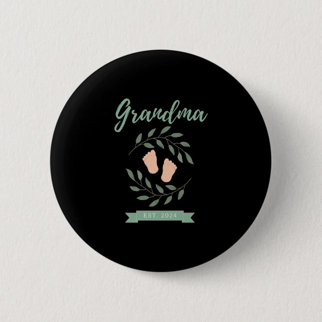 Grandma Est. 2024 6 Cm Round Badge (Front)