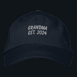 Grandma Est 2024 Embroidered Baseball Cap<br><div class="desc">Embroidered Grandma Est 2024 baseball cap. The text is in a white. This grandma est. 2024 cap would make a unique grandma announcement,  Christmas gift for grandma,  birthday gift for grandma and more.</div>