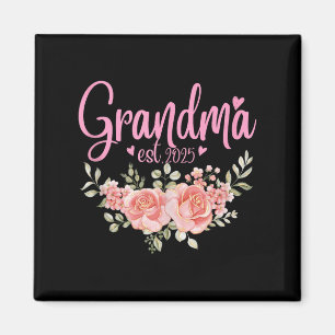 Grandma Est.2025 Floral Flower Lover Nana Team Mat Magnet