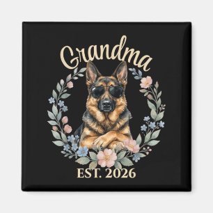 Grandma Est 2026 Dog Lover Funny German Shepherd Magnet