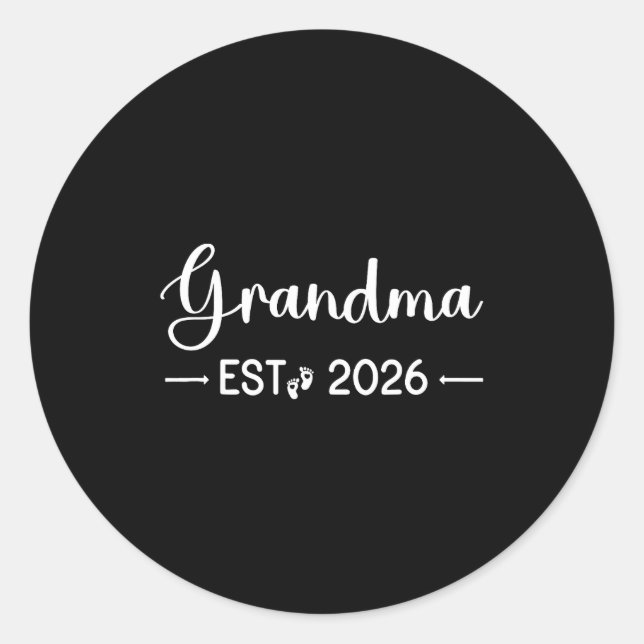 Grandma Est 2026 New Matching Mother To Be 2026  Classic Round Sticker (Front)