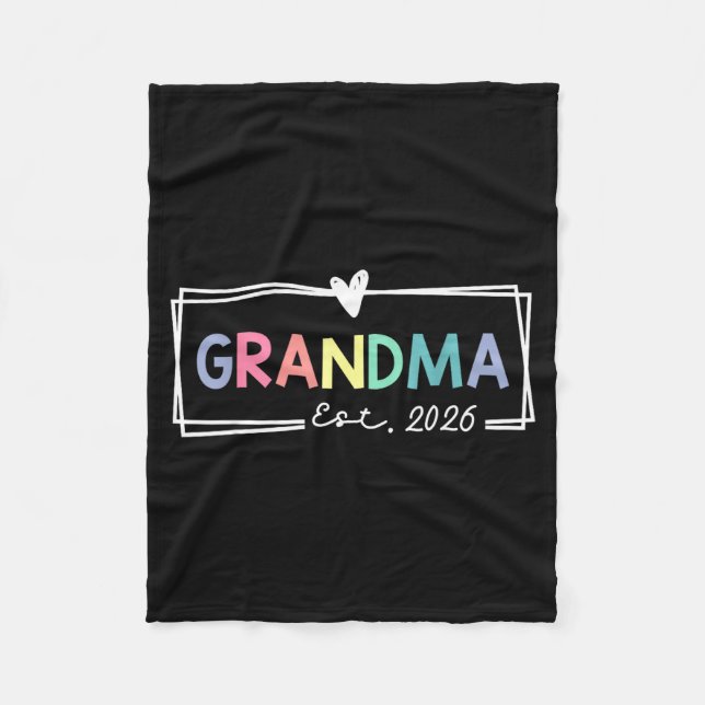 Grandma Est 2026 Promoted To Grandma 2026 For Gran Fleece Blanket (Front)