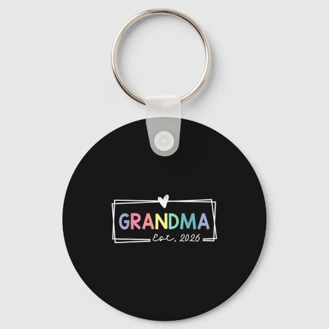 Grandma Est 2026 Promoted To Grandma 2026 For Gran Key Ring (Front)