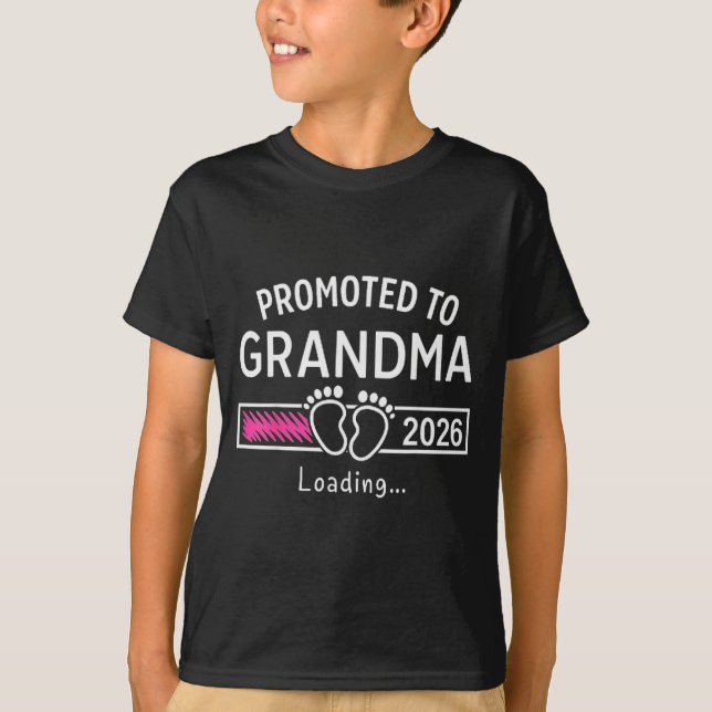 Grandma Est 2026 Promoted To Grandma New Grandma 2 T-Shirt (Front)