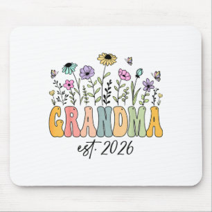 Grandma Est. 2026 Wildflower Promoted To Grandma  Mouse Pad