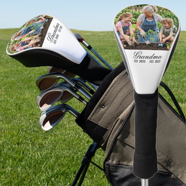 Grandma EST Date Elegant Script Custom Gift Golf Head Cover (Grandma EST Date Elegant Script Custom Gift Golf Head Cover)