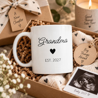 Grandma Est. First Time Grandma Gift Modern Coffee Mug