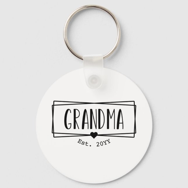 Grandma Est Grandma New Grandmother Gigi gift  Key Ring (Front)