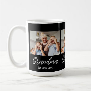 Grandma Est. White script 3 photo Coffee Mug